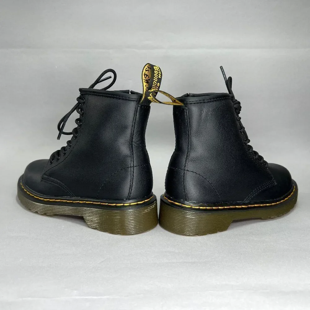 Dr. Martens Boots‎ Boy's Size 12 1460 Softy T Black Leather Lace Up Combat Boots